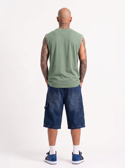 Cool Bee Men Tank Tees Green for Men - Green Tank Top Gym Casual India - Lifestyle View