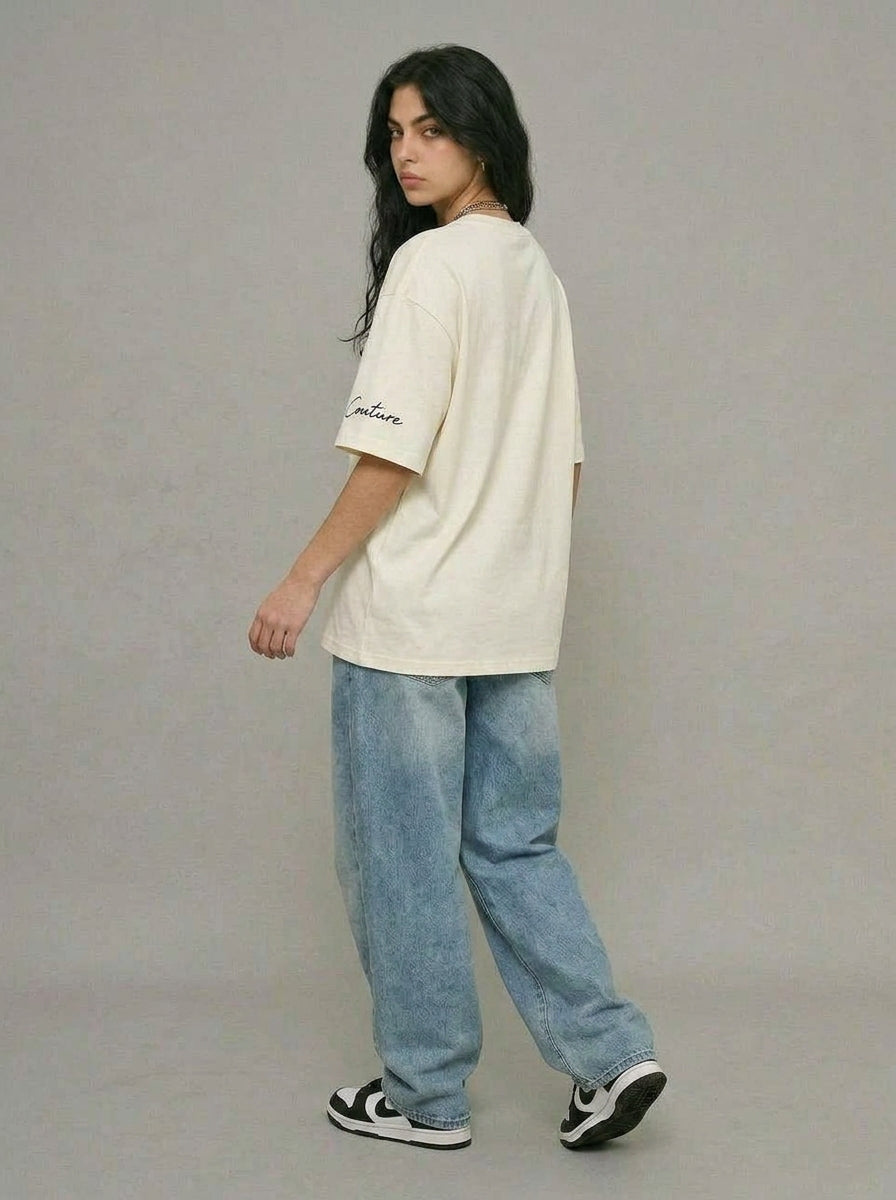 Cool Bee Urban Nomad Tee White for Women - White Oversized Graphic Tee Streetwear India - Back View