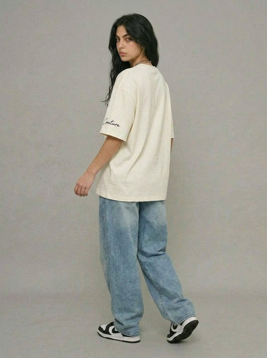 Cool Bee Urban Nomad Tee White for Women - White Oversized Graphic Tee Streetwear India - Back View
