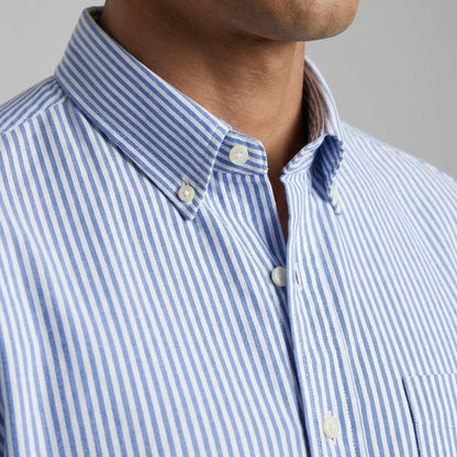 Super Premium Slim Fit Blue Deep Striped Oxford Shirt