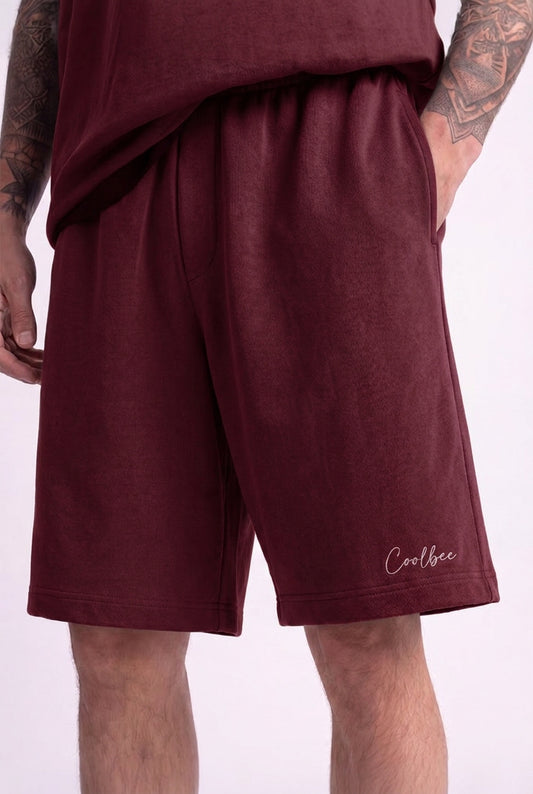 Cool Bee Regular Fit Shorts Maroon for Men - Maroon Shorts Summer Casual India