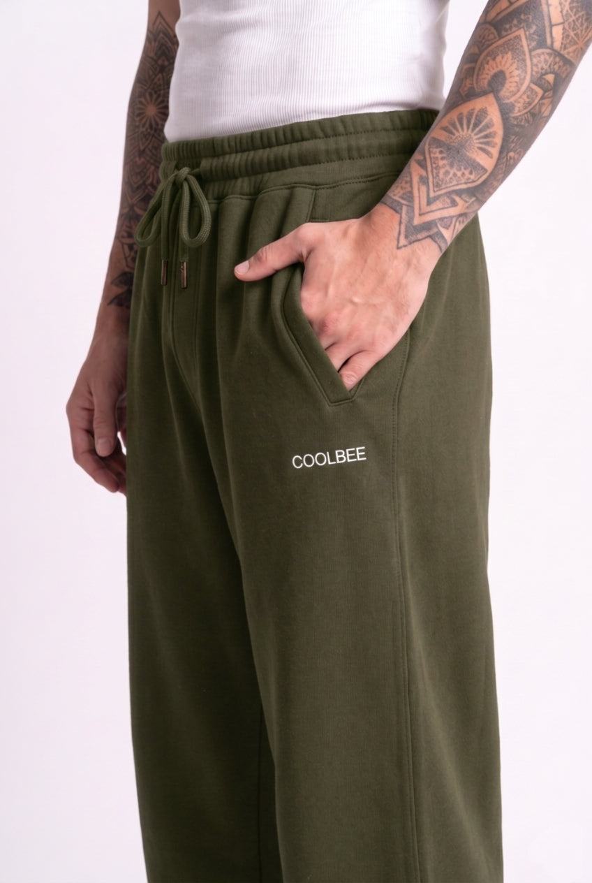 Cool Bee Joggers Olive Green for Men - Olive Green Joggers Casual Streetwear India - Detail View