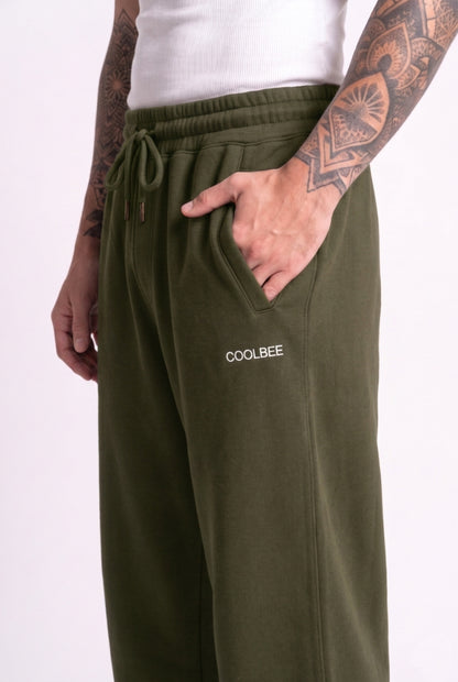 Cool Bee Joggers Olive Green for Men - Olive Green Joggers Casual Streetwear India - Detail View