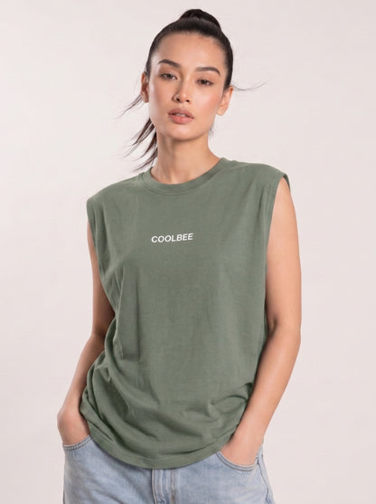 Cool Bee Women Tank Tees Green for Women - Tank Top Gym Casual India - Lifestyle View