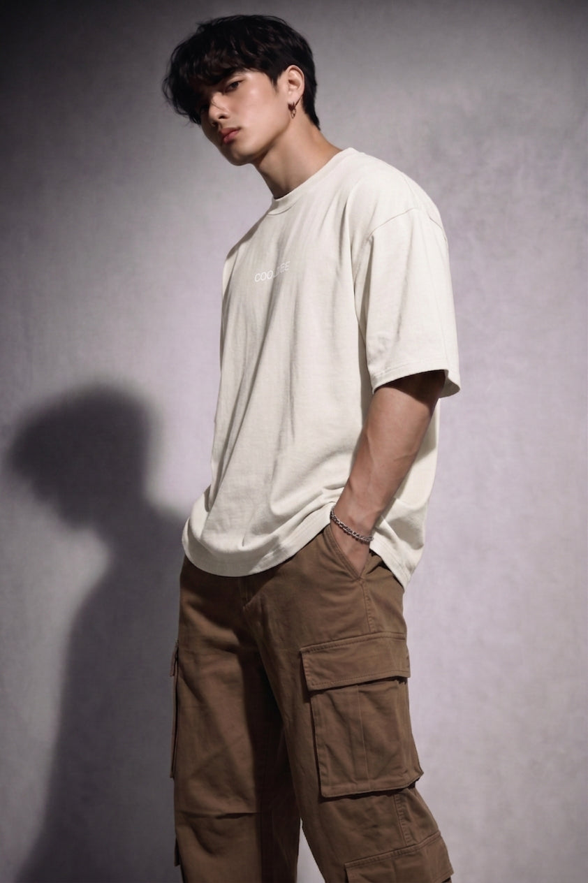 Cool Bee Midnight Muse Tee Off White for Men - Off White Oversized Graphic Tee Streetwear India - Lifestyle View
