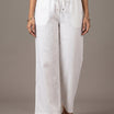 Linen Blend Trouser - White