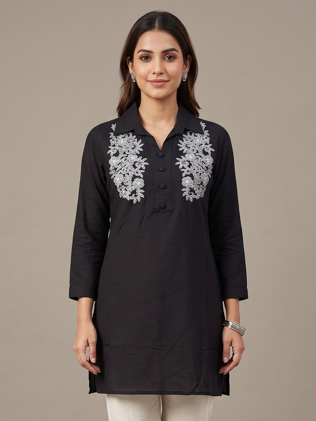 Cotton Kurti - Black