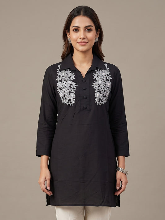 Cotton Kurti - Black
