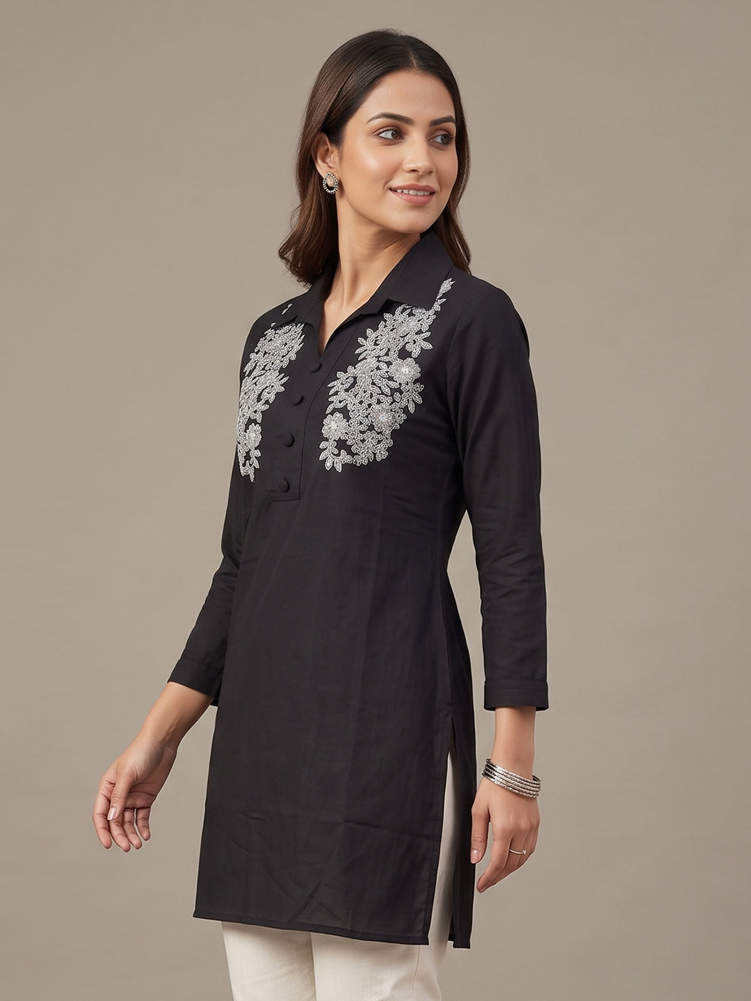 Cotton Kurti - Black