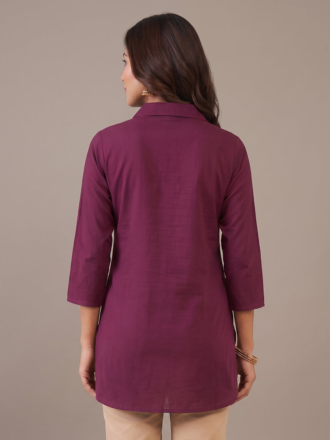 Cotton Kurti - Wine