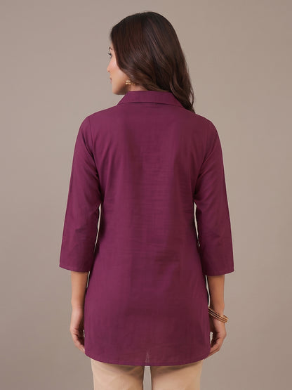 Cotton Kurti - Wine