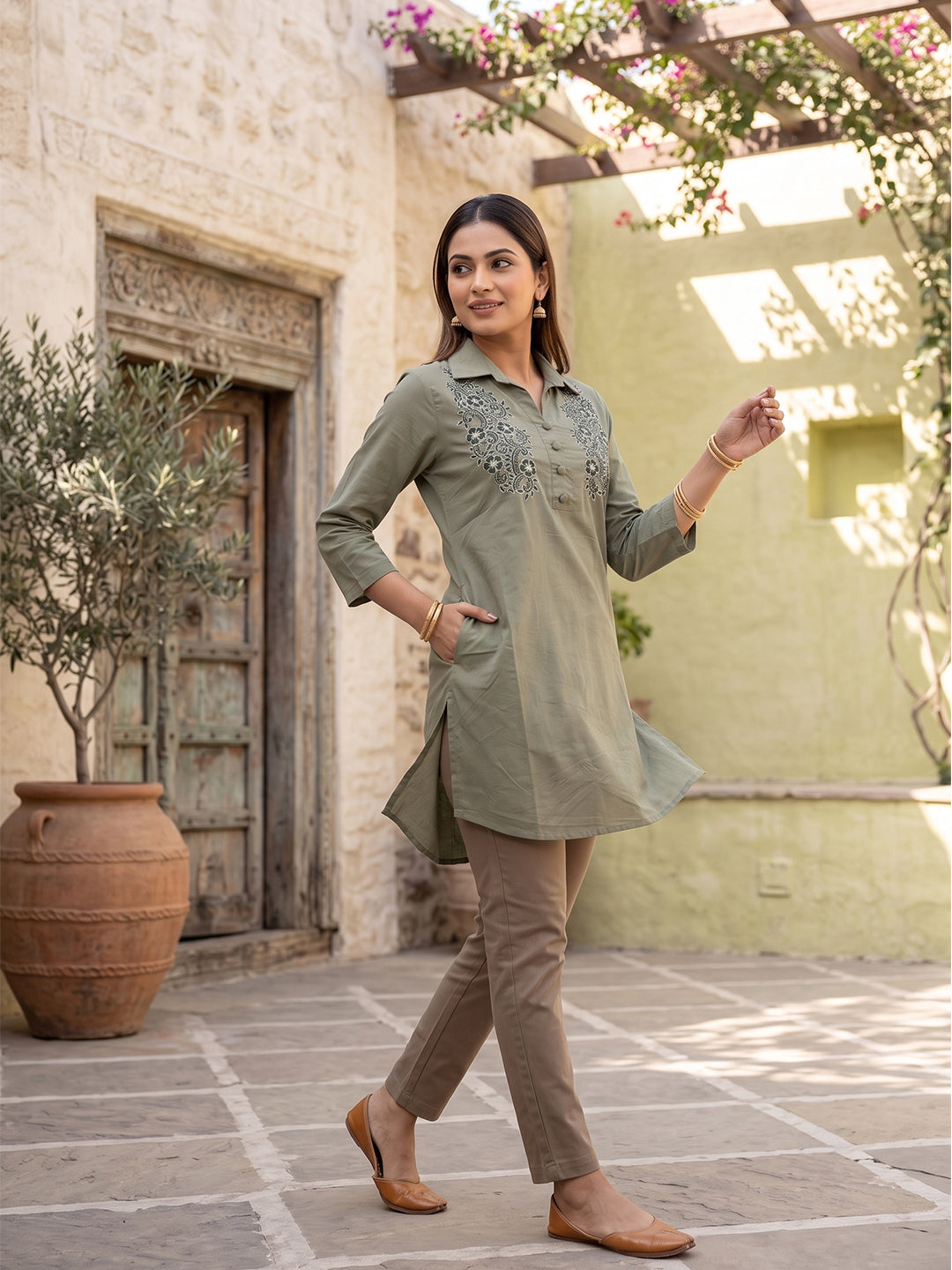 Cotton Kurti - Green