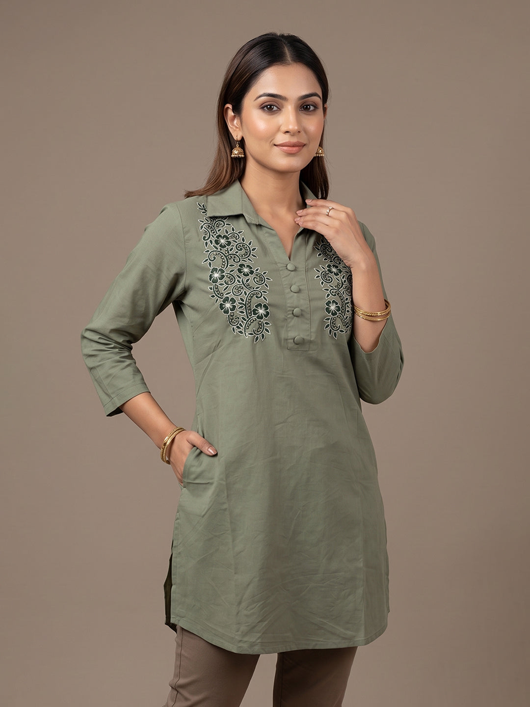 Cotton Kurti - Green