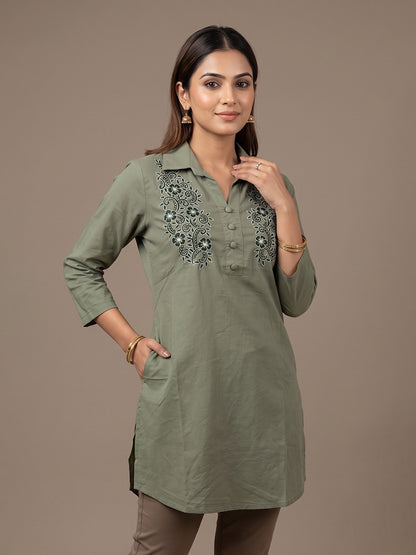Cotton Kurti - Green
