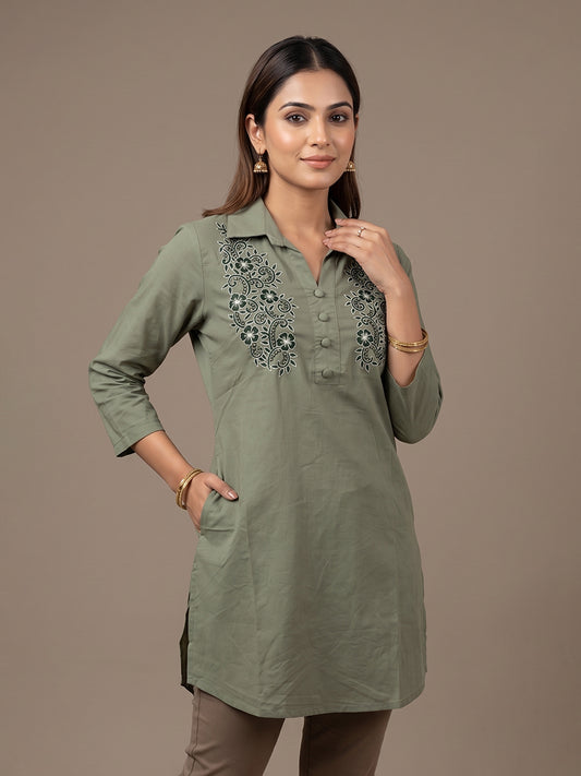 Cotton Kurti - Green