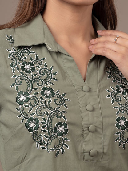 Cotton Kurti - Green