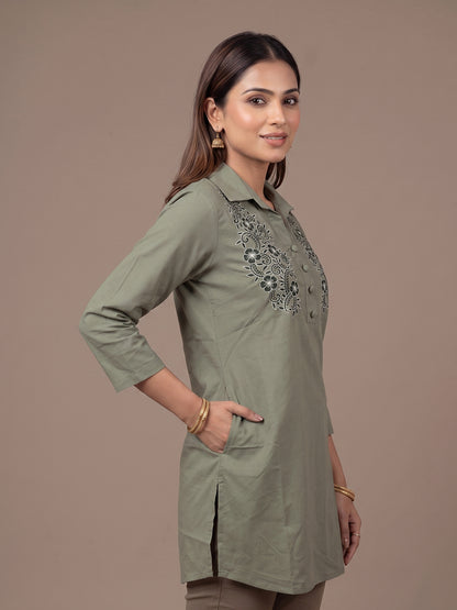 Cotton Kurti - Green