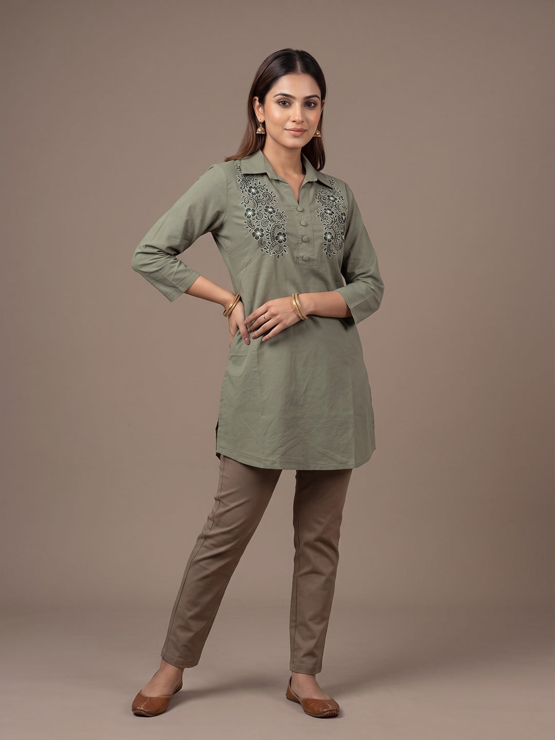 Cotton Kurti - Green