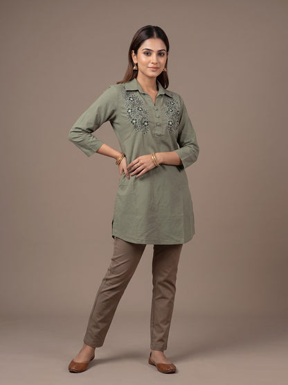 Cotton Kurti - Green
