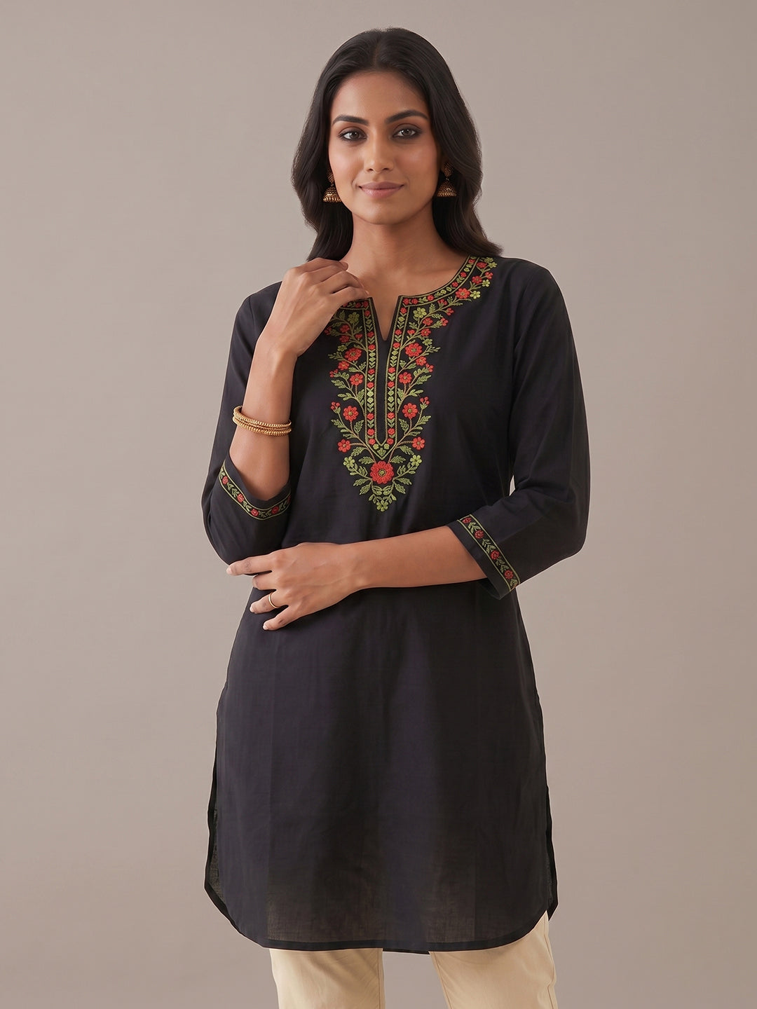 Cotton Kurti - Black