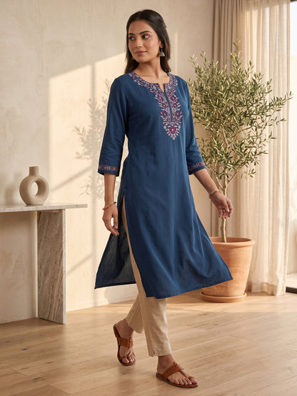 Cotton Kurti - Blue