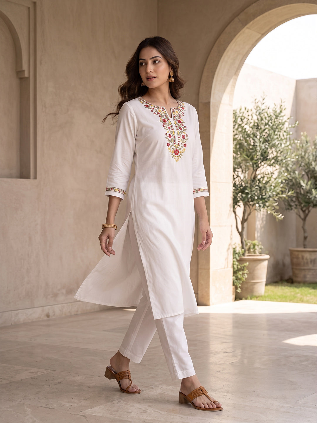 Cotton Kurti - White