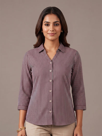 Cotton Shirt - Wine