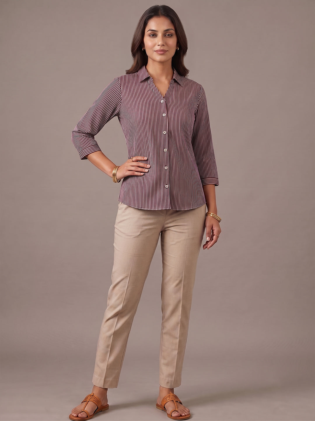 Cotton Shirt - Wine