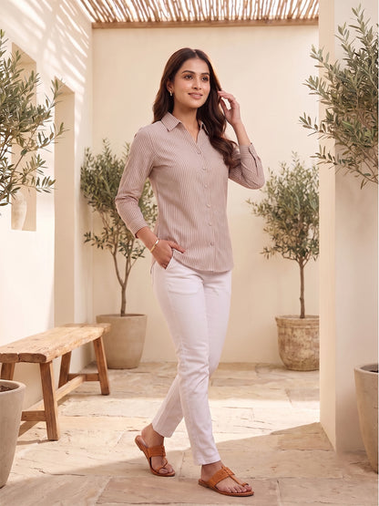 Cotton Shirt - Beige