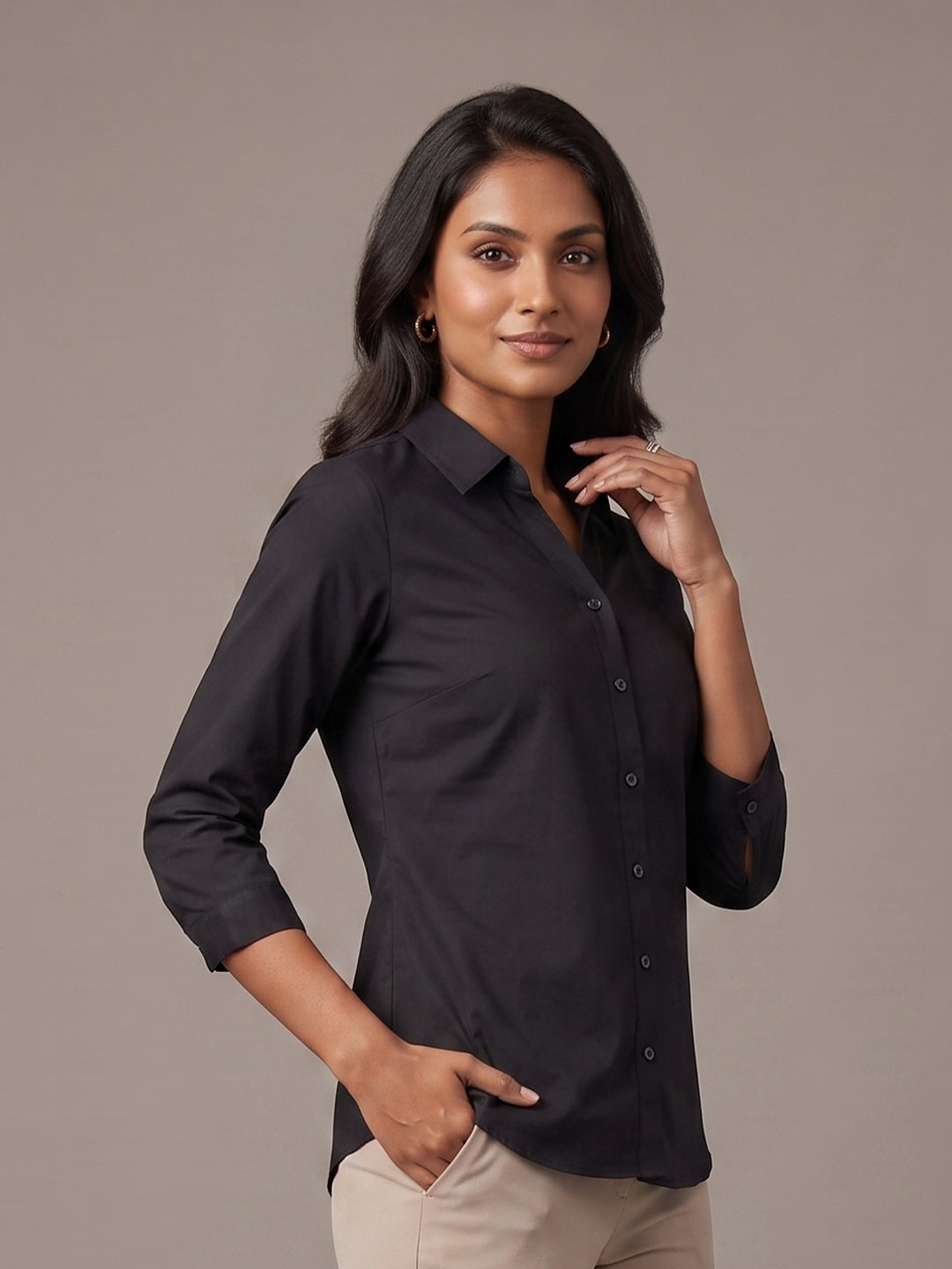 Cotton Shirt - Black