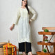 Ivory Whisper Hand-Embroidered Chikankari Fusion Kurta