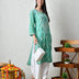 Seafoam Zig-Zag Chikankari Kurta Set