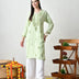 Midnight Green & Ochre Zig-Zag Chikankari Kurta Set