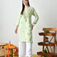 Midnight Green & Ochre Zig-Zag Chikankari Kurta Set