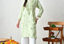 Midnight Green & Ochre Zig-Zag Chikankari Kurta Set