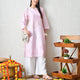 Blush Blossom Hand-Embroidered Chikankari Kurta Set