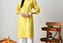 Sun-Kissed Ivory Hand-Embroidered Chikankari Kurta