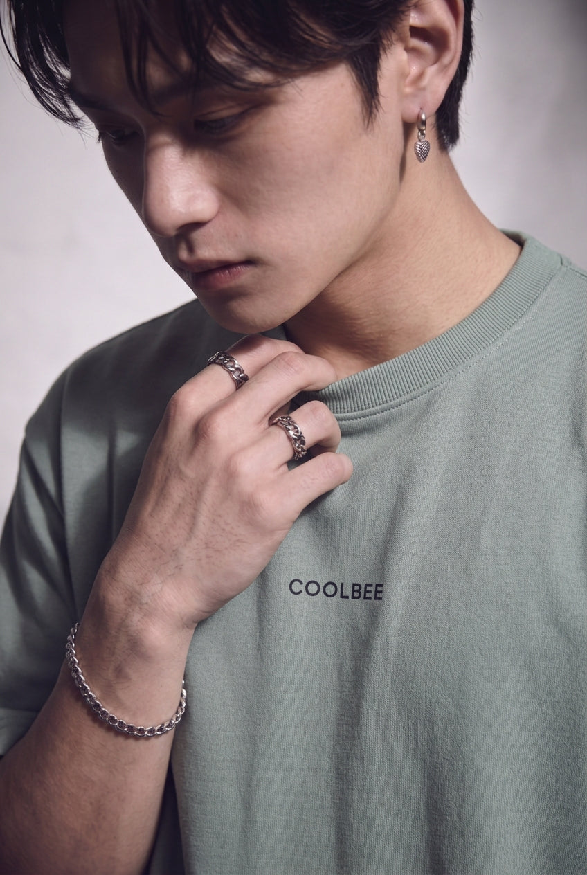 Cool Bee Lost in Thought Tee Green for Men - Green Oversized Graphic Tee Streetwear India - Lifestyle View
