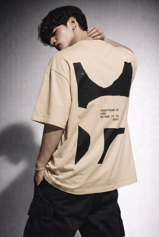 Cool Bee Perspective Graphic Tee Beige for Men - Beige Oversized Graphic Tee Streetwear India