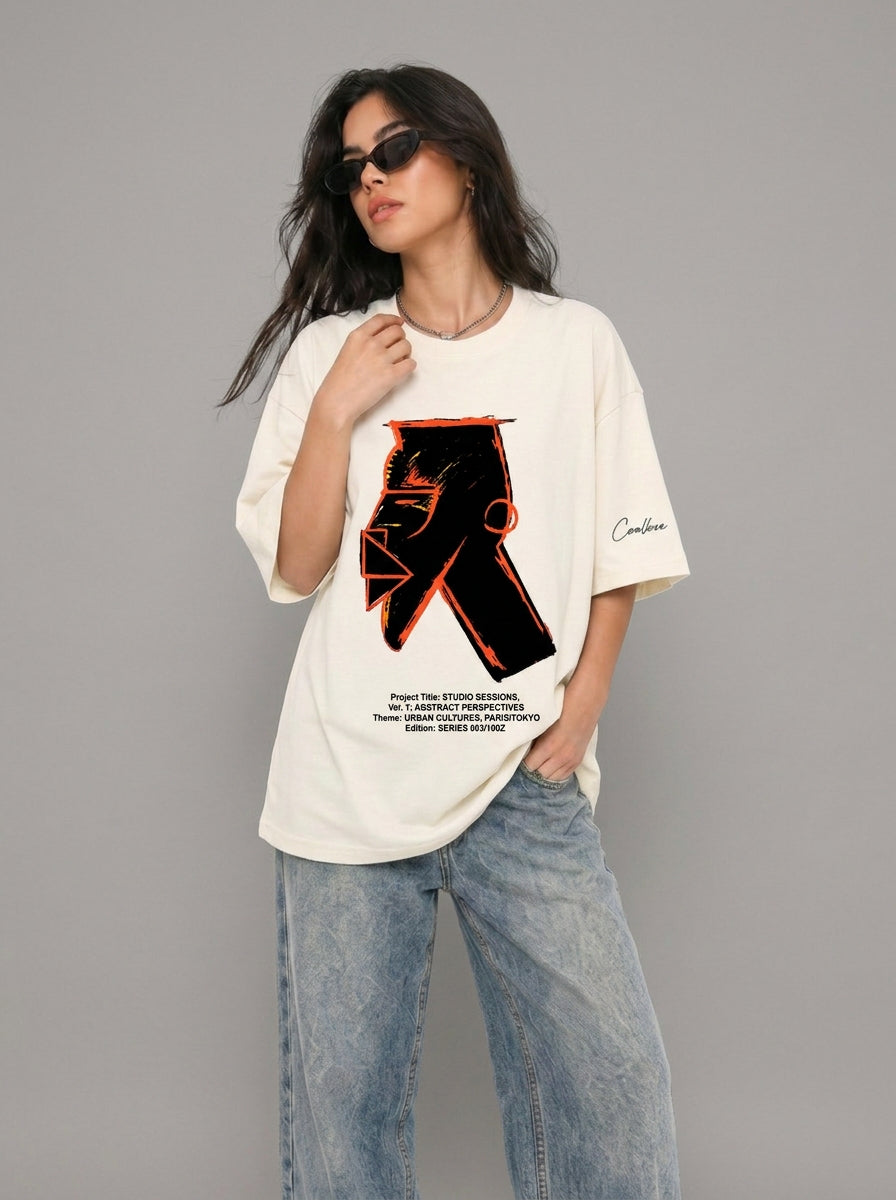 Cool Bee Urban Nomad Tee White for Women - White Oversized Graphic Tee Streetwear India