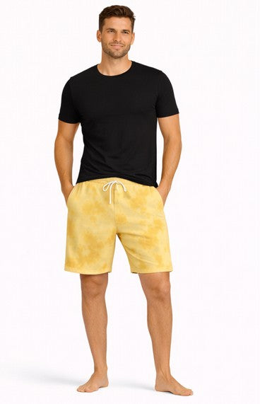 Unisex Tie Dye Shorts Yellow