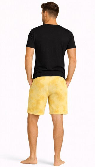 Unisex Tie Dye Shorts Yellow