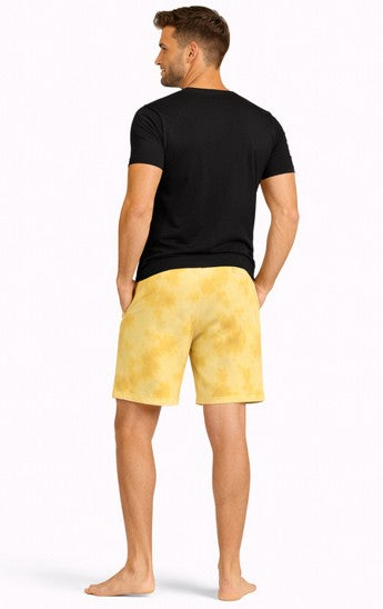 Unisex Tie Dye Shorts Yellow