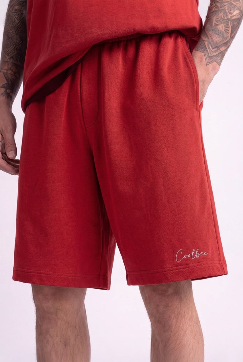 Cool Bee Regular Fit Shorts Red for Men - Red Shorts Summer Casual India
