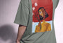 Cubist Bloom Oversize Tee Green