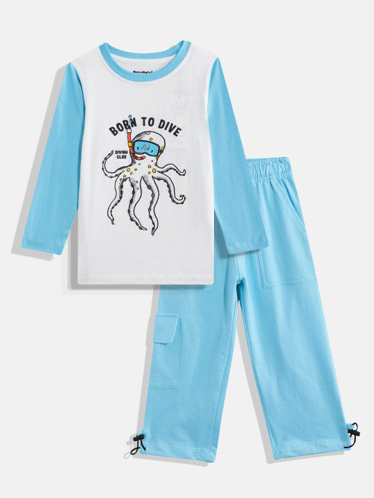 Coolbee Store Kids Boys Clothing Set - Off White (KBAW25ST10) – side view