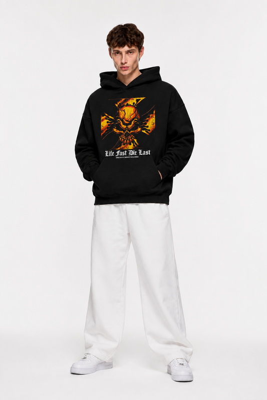 Skull Rush Hoodie Black – Coolbee Store oversized hoodie, photo 2 of 5