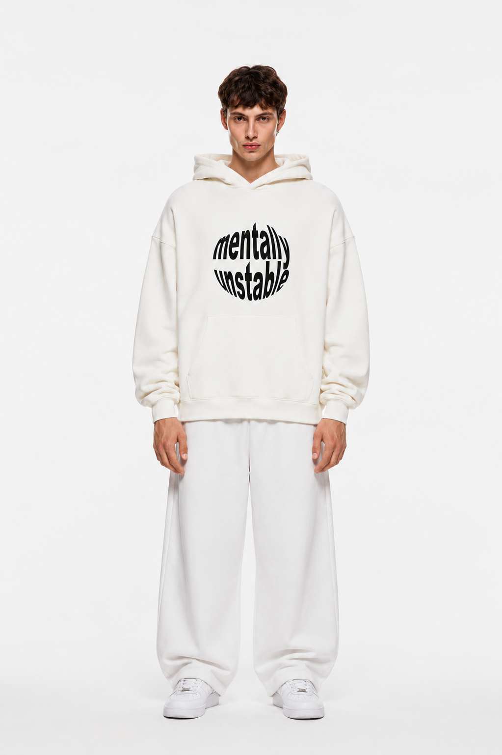 Typography Hoodie White