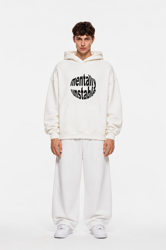 Typography Hoodie White