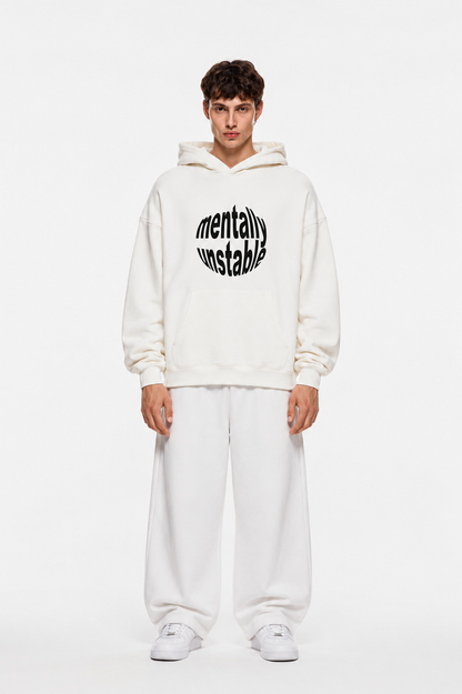 Typography Hoodie White